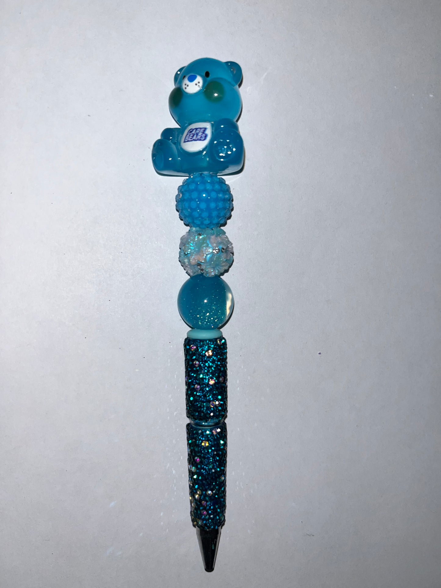 Blue Care Bear Rhinestone Pen