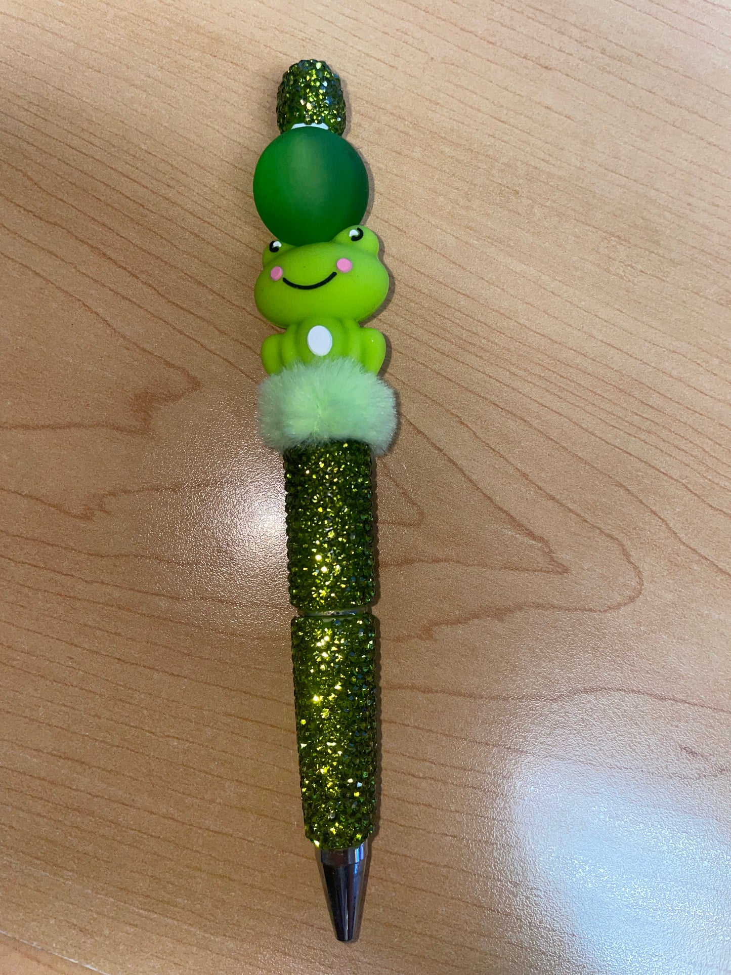 Frog green Rhinestone Pen