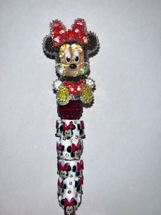 Minnie Rhinestone Spinner Pen