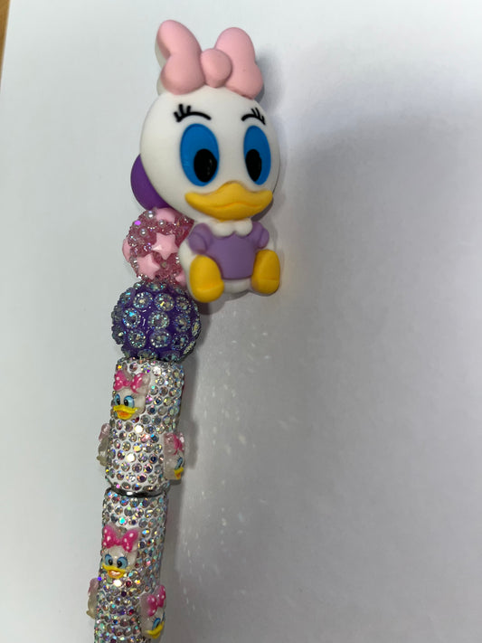Daisy Rhinestone Spinner Pen