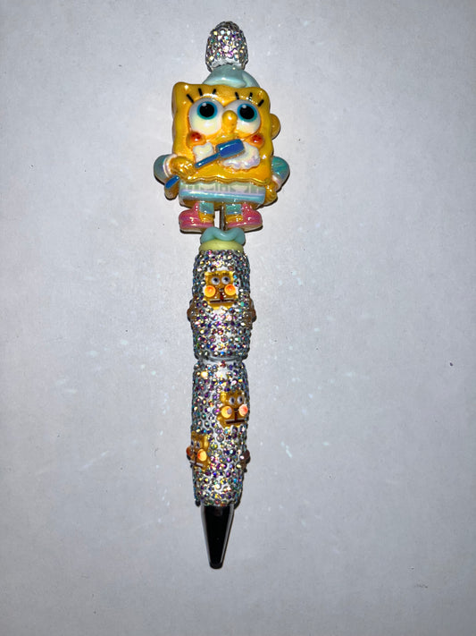 SpongeBob Toothbrush Rhinestone Pen