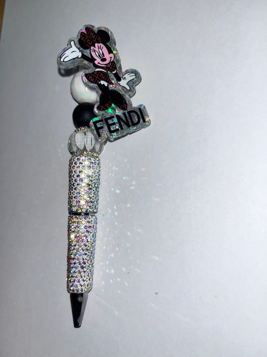 Minnie Fendi Spinner Rhinestone Pen