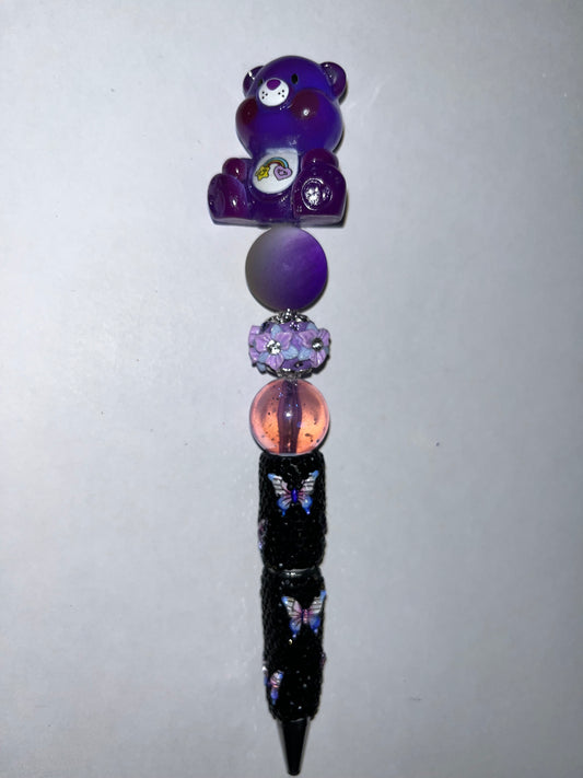 Purple Care Bear Rhinestone Pen