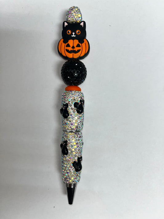 Cat Pumpkin Rhinestone Pen