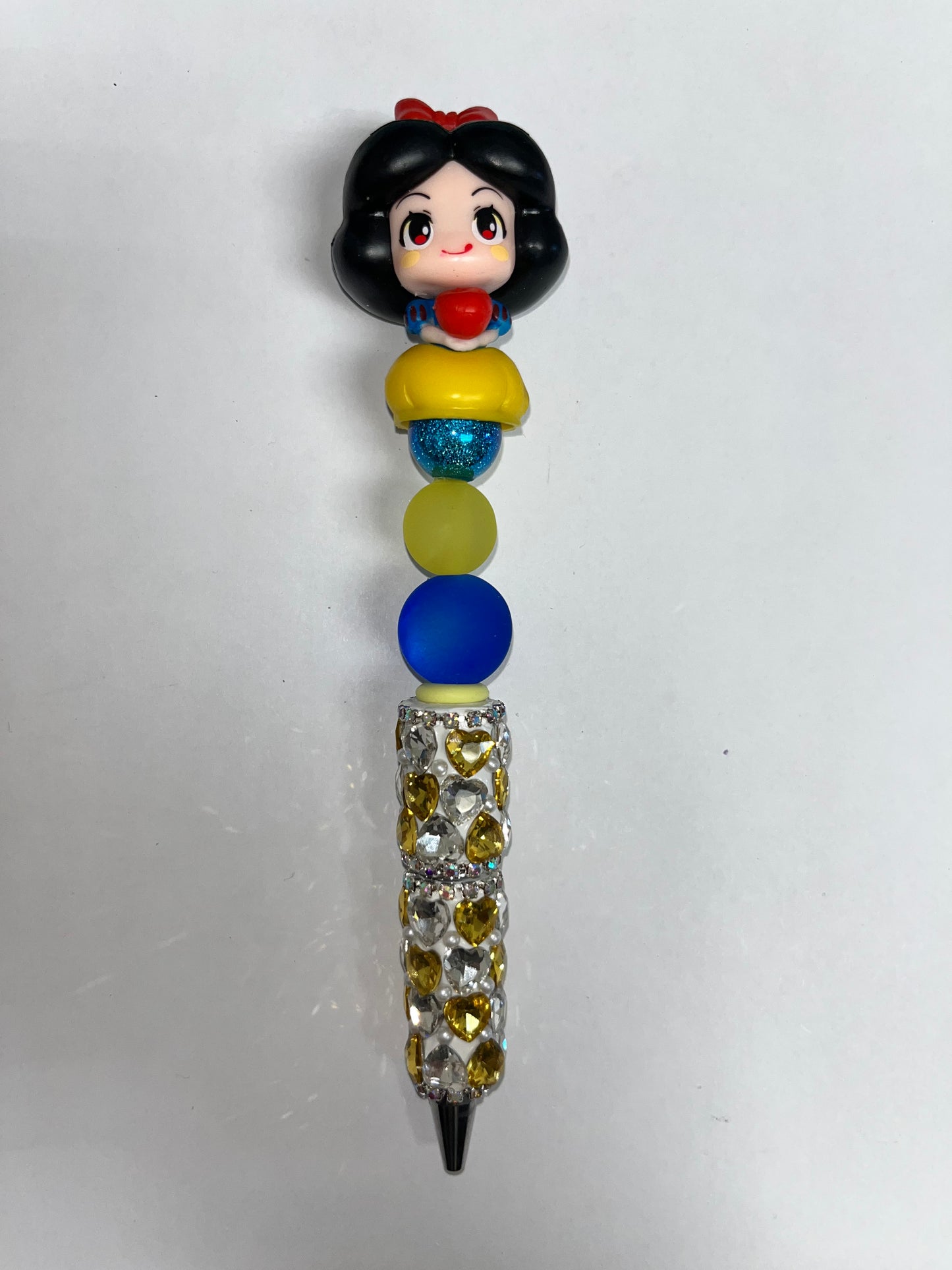 Snow White Heart Rhinestone Pen