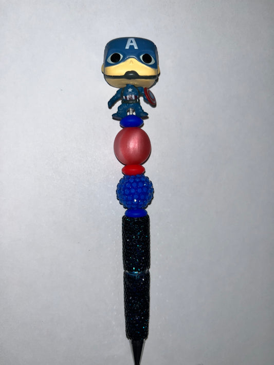 Captain America Rhinestone Pen