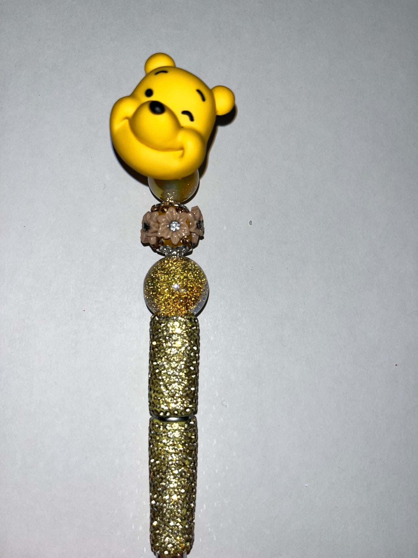 Winnie head Rhinestone Spinner Pen