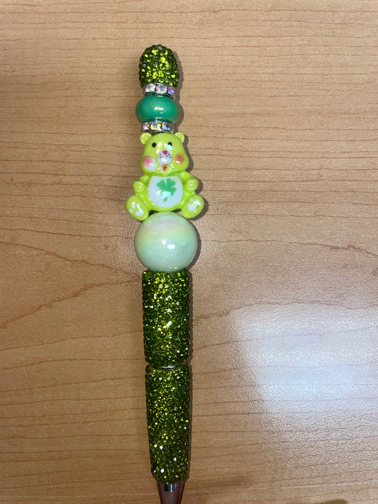 Green Care Bear Rhinestone Pen