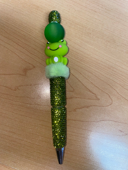 Frog green Rhinestone Pen
